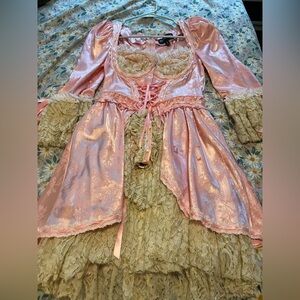 Pink and Cream Lace Dress